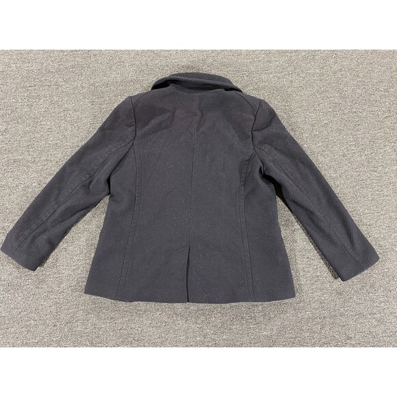Banana Republic Jacket Womens Large Black Wool Blend Pea Coat Double Breasted - Picture 2 of 12